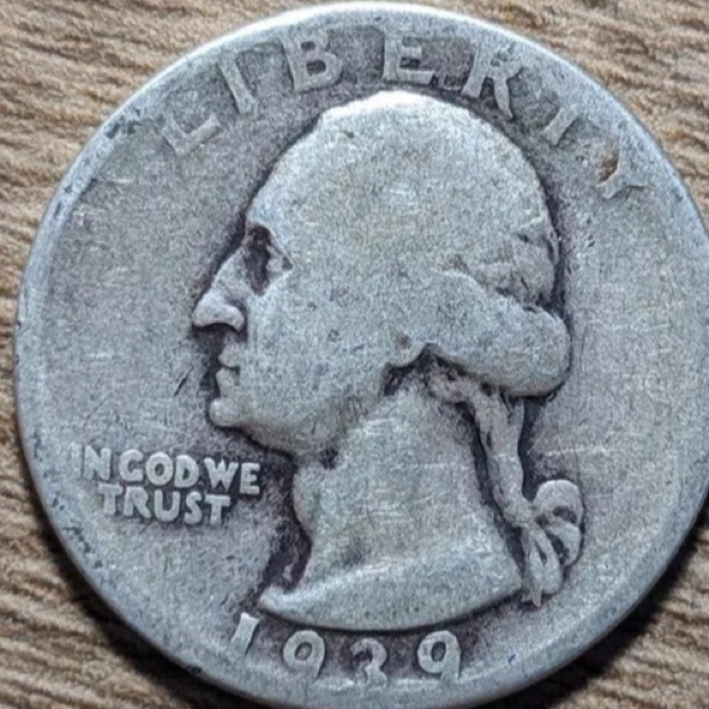 1939 Washington Silver Quarter + 1939 Mercury Silver Dime (2 Coins)